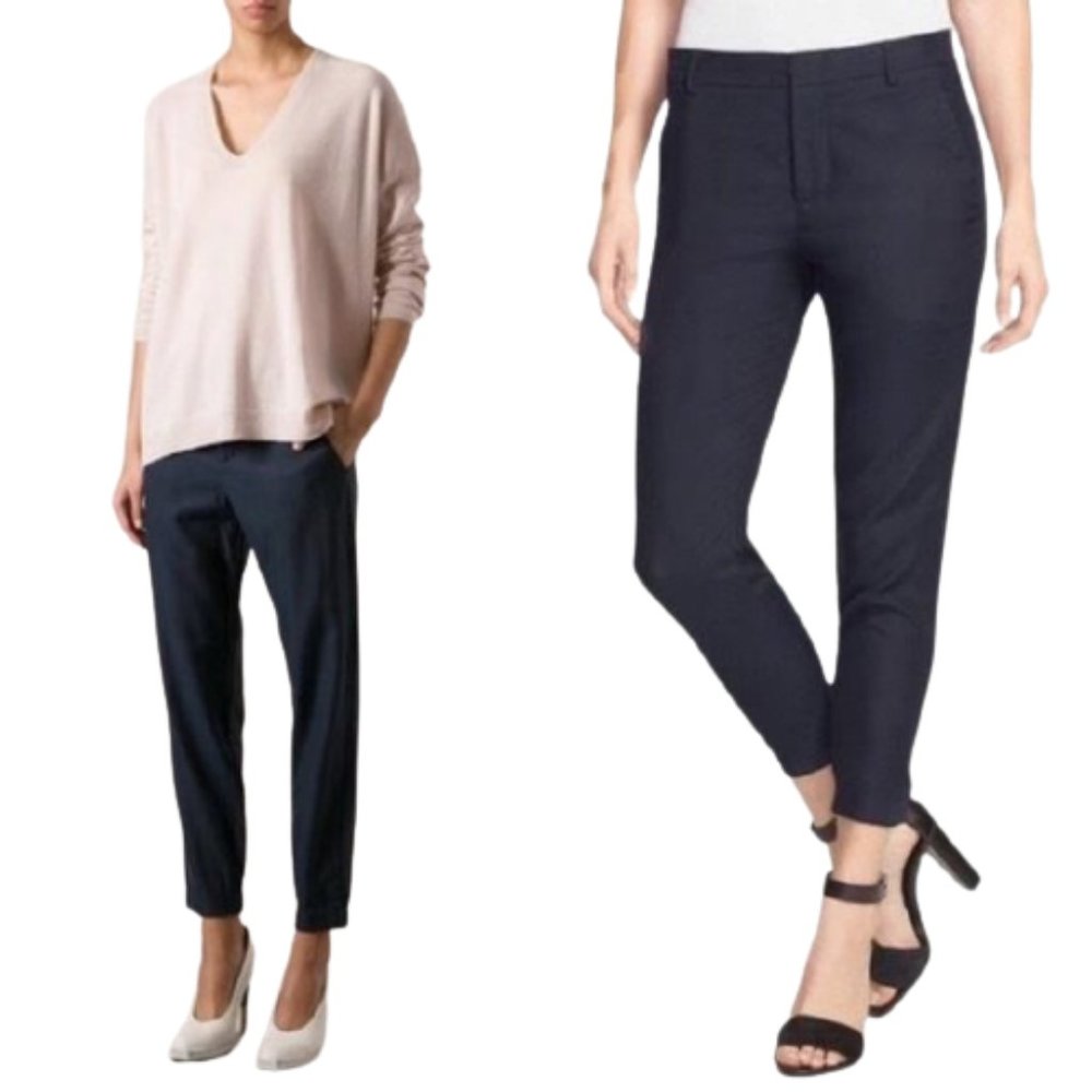 Vince Navy Slim Cropped Trousers